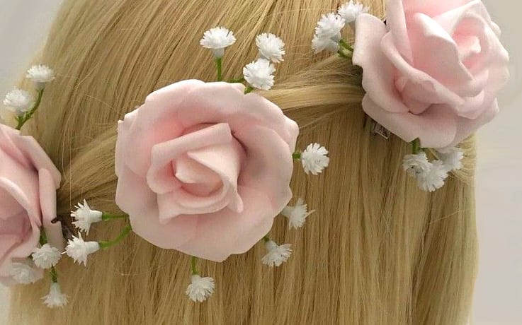 silk wedding flowers hair accessories
