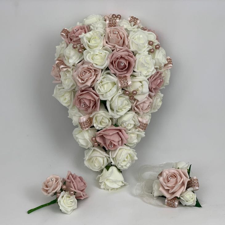 Artificial Wedding Flowers Package Rose Gold - BEAUTIFUL BOUQUETS