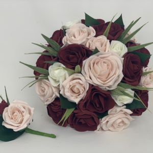 Artificial Wedding Flowers Blush Pink and Burgundy