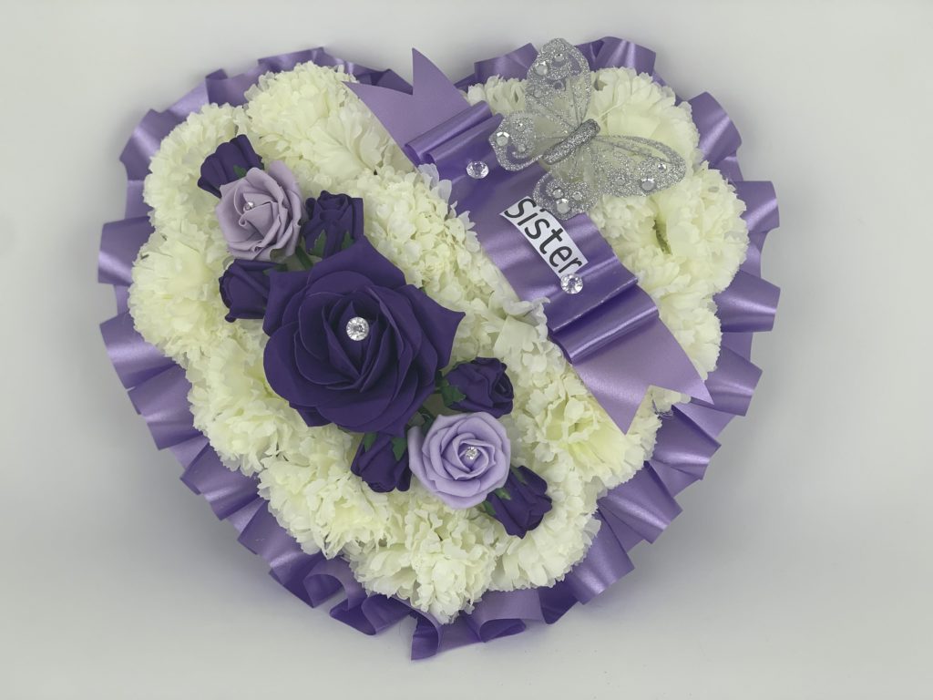 Artificial Silk Funeral Large Heart Wreath Flowers ...