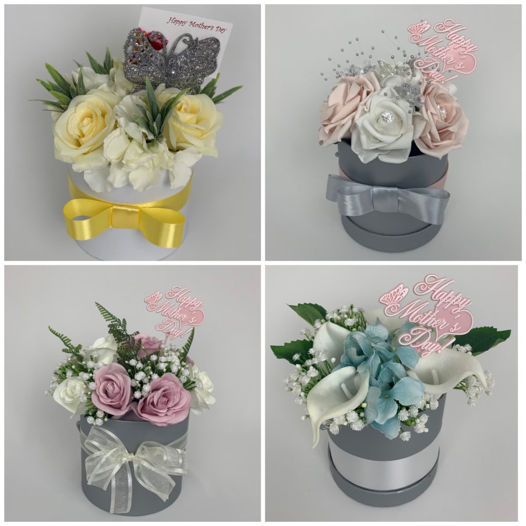 Artificial Flowers Gift Hat box mothers day