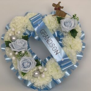 Artificial Christmas blue Heart Wreath