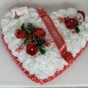 Artificial Christmas Red Heart Wreath