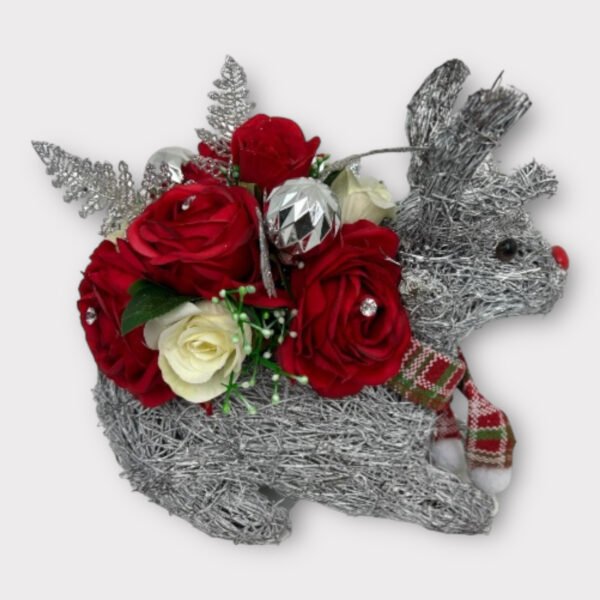 Christmas reindeer Grave Pot Artificial Funeral Flowers
