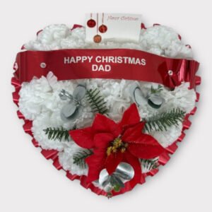 Artificial Christmas Red Heart Wreath