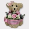 Christmas Teddy Bear Grave Pot Artificial Funeral Flowers