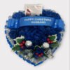 Artificial Christmas blue heart wreath