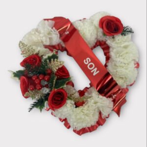 Artificial Christmas wreath open heart