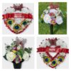 Artificial rainbow flowers grave wreath pots