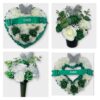 Artificial funeral heart grave wreath green