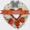 Artificial funeral heart grave wreath Orange