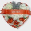 Artificial funeral heart grave wreath Orange