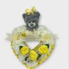 Teddy bear grave wreath yellow