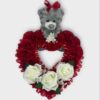 Teddy bear grave wreath red