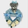 Teddy bear grave wreath baby blue