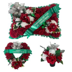 Christmas grave flowers