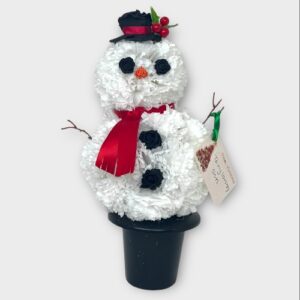 Christmas Snowman grave pot