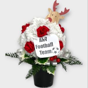 Football Christmas grave pot