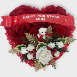 Christmas heart wreath grave