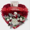 Teddy bear Christmas heart wreath grave