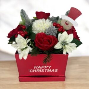 Christmas hat box flowers gift