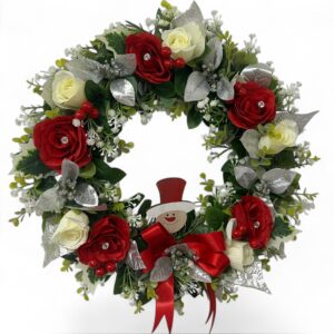 Christmas door or grave wreath