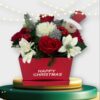 Christmas hat box flowers gift