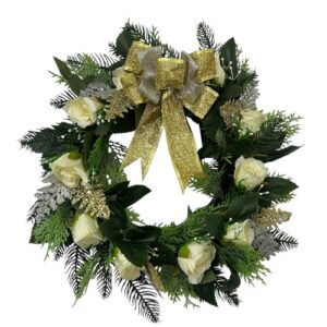 Christmas door or grave wreath